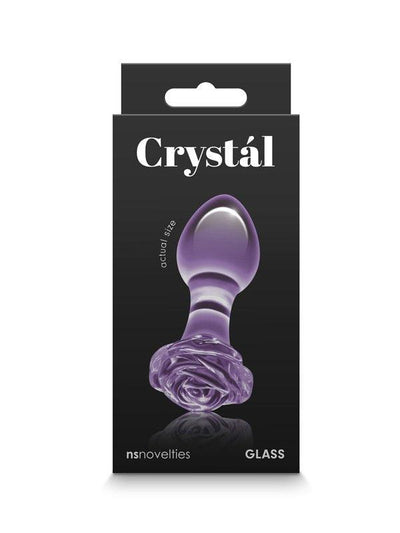 Crystál Glass Rose Anal Plug Purple - Passionzone Adult Store